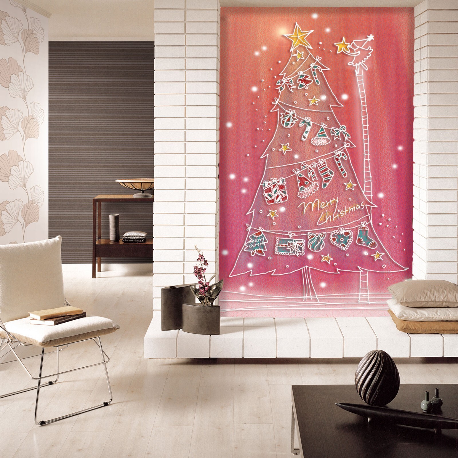 3D Christmas Tree Peel and Stick Wall Mural Self-Adhesive Decor ZHUA10230