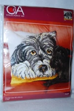 Collection D' Art FIDELE Schnauzer / Scottish Terrier Needlepoint Pillow Kit New