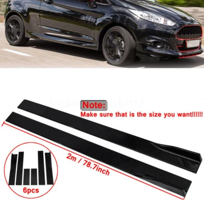 For Ford Fiesta ST MK5 6 Mk7 MK7.5 Side Skirt Extension Splitter Lip 2m 78.7" AK