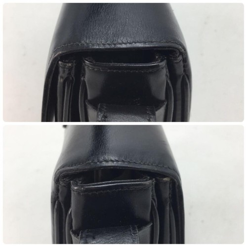Celine Shoulder Bag Leather Pochette Triomphe Gold Hardware Black Good F/S - Picture 5 of 10