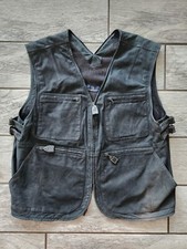 Ettore Bugatti Vintage Black Leather Vest Bee...