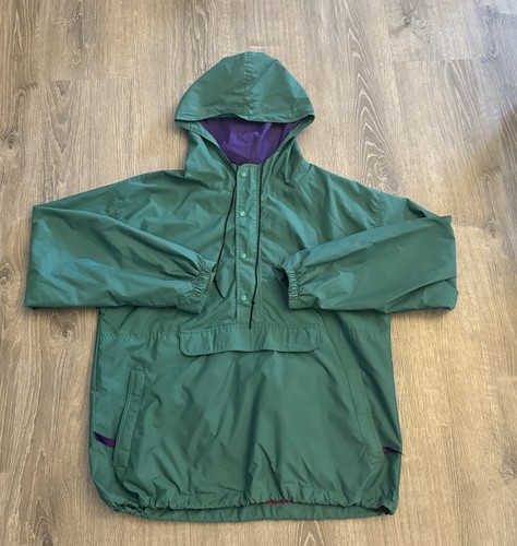 GAP VTG 1/2 Zip Snap Hooded Pullover Anorak Windbreaker Jacket Men’s XL 90s Teal