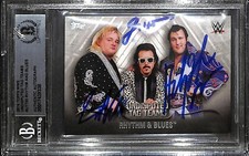 Honky Tonk Man Valentine Jimmy Hart Signed WWE 2016 Trading Card WWF BAS COA
