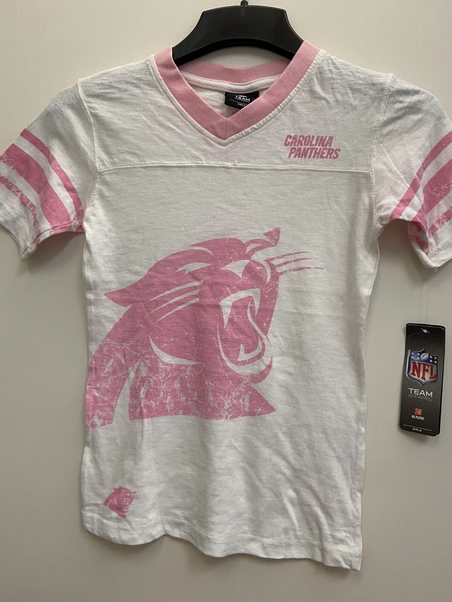 Carolina Panthers NFL Team Apparel Newton 1 Girls Pink White