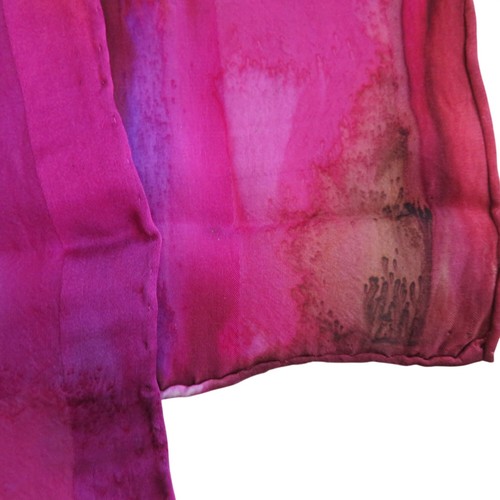 Vintage Hand Rolled Multicolor Silk Neck Scarf Abstract Watercolor Design, $29.25 - Photo 3