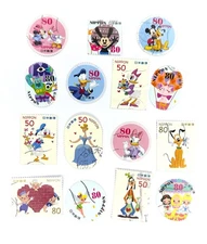 15 x Disney Friends Japanese used postage stamps all off paper