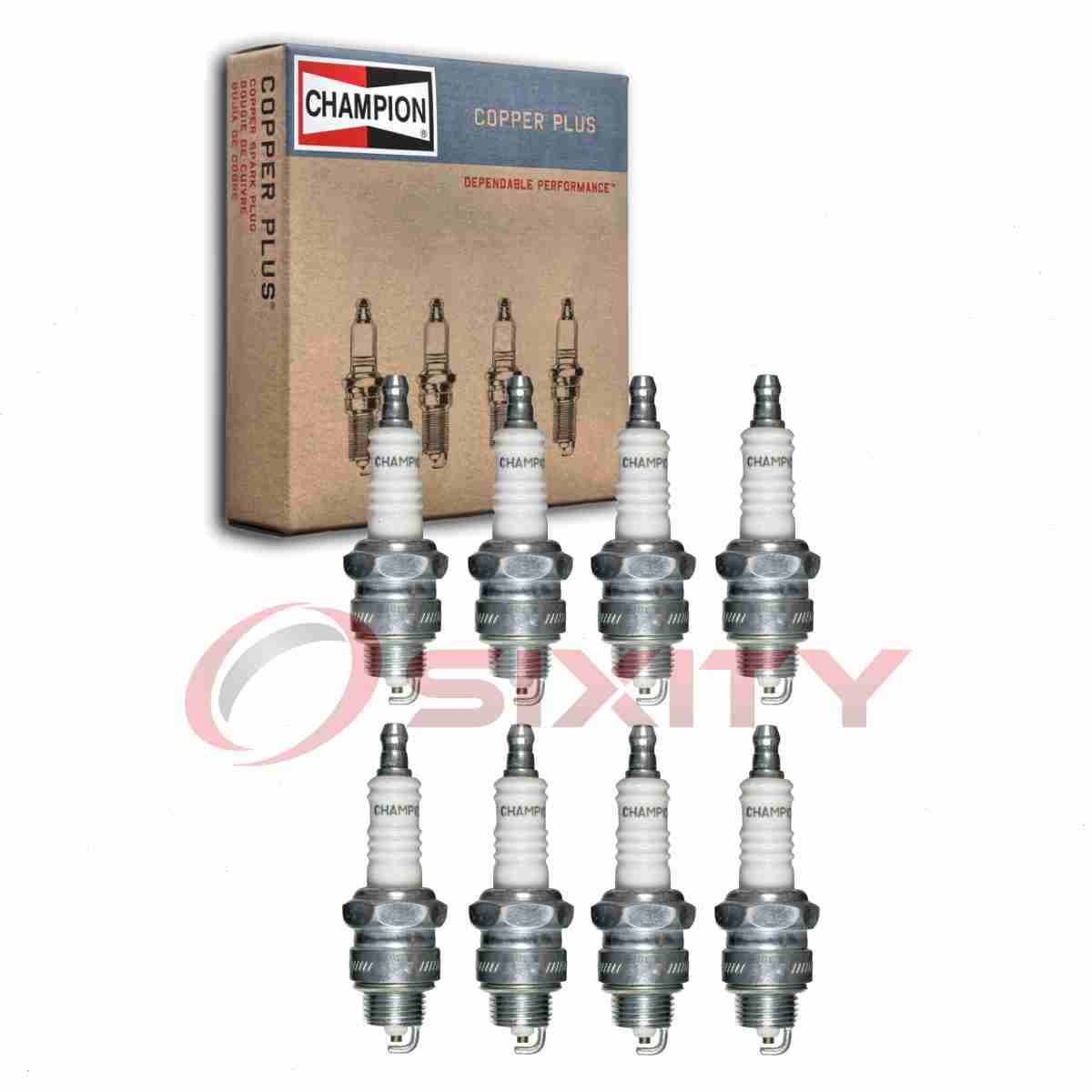 8 pc Champion Copper Plus Spark Plugs for 1960-1966 Dodge W300 Series 5.2L jr