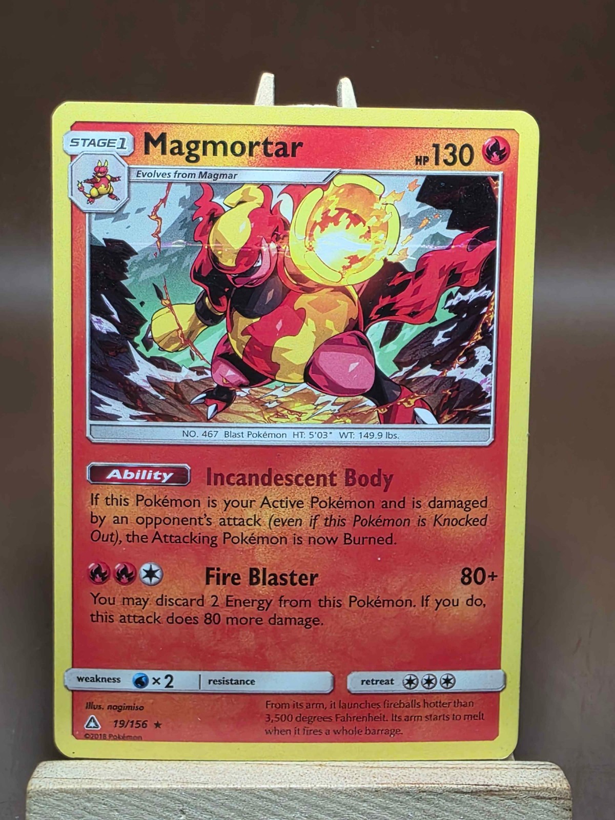 HP Magmortar Holo SM - Ultra Prism 19/156 Pokemon