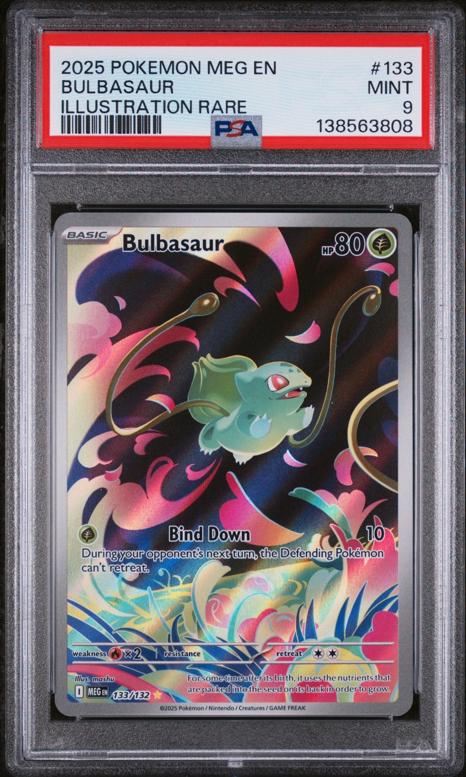 2025 POKEMON MEG EN-MEGA EVOLUTION ILLUSTRATION RARE #133 BULBASAUR PSA 9
