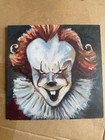 Pennywise creepy clown original oil painting Impressionism Haileylikespaint 8x8 — photo 1