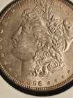 1896 Morgan Silver Dollar $1 AU About Uncirculated 90% Silver U.S. Coin Raw — photo 2