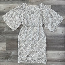 NWT ASOS Beaded Party Cocktail Wedding Dress 4 Petite Gray Green Holiday Pencil