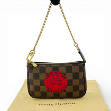 Echte LOUIS VUITTON Damier Ebene Mini Pochette Accessoire Tasche Koffer & Tas...