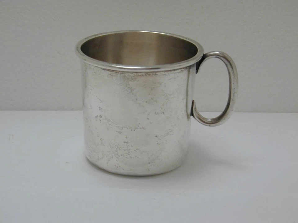 Taza bebé esterlina vintage Sanborns Tina plata 925 México inscrita pesada sólida Foto 3 de 4