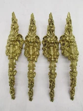 4 Antique signed P.E. Guerin NY Brass Ormolu corner mounting for Bombe chest 9"