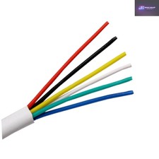 Image of 6 Core White Security Alarm Wiring Cable - Flexible 3 Metre Custom Cut Length