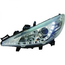 Design Scheinwerfer Set klarglas/chrom Led Dragon für Peugeot 207 06-12 STANDLI