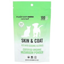 Skin  Coat, Certified Organic Mushroom Powder, For Cats and Dogs, For 25 lb