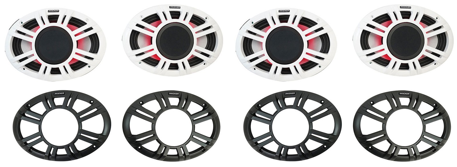 4 KICKER 48KMXL694 300-ваттные 6x9-дюймовые рупорные динамики для морских судов со светодиодной подсветкой KMXL69 21989000₽