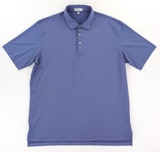 Peter Millar Jubilee Performance Jersey Polo Mens XL Blue Stripes Summer Comfort