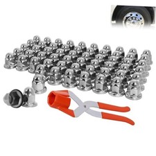 60 Pcs 33mm Stainless Steel Lug Nut Covers for Semi Stainless Steel 2.1" H