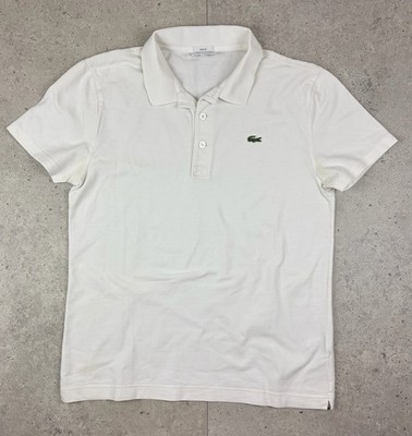 Lacoste Sport Herren Polo, Slim Fit, Weiß, Kurzarm M Piqué