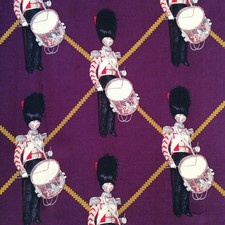 Toy Soldier Drummer Coldstream Guards Silk Scarf Purple Gold 29x29 Inch