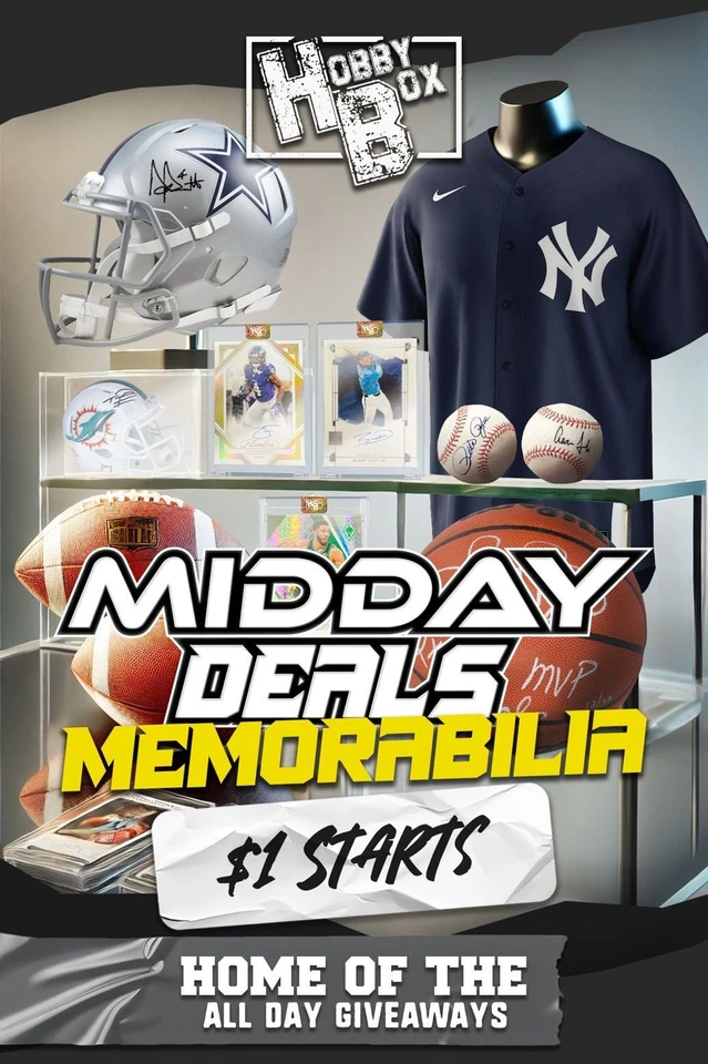 🚨ALL SPORTS MEMORABILIA $1 STARTS 🔥