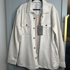 NWT Ike Behar New York Men’s Faux Suede Water Repellent Cream Jacket Size XXL