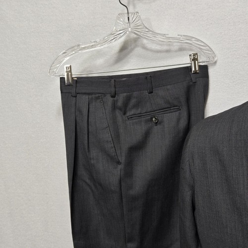 Belvest Suit Mens 42 Regular Gray Super 100 Wool Made Italy Neiman Marcus Formal - Picture 5 of 24