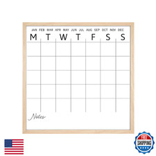 MCS Dry Erase Calendar 30x30 Natural Framed Monthly Wall Planner Family Organize