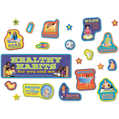 #ad North Star Teacher Resource NST3036 Healthy Habits Bulletin Board Set 38 Pieces $35.99