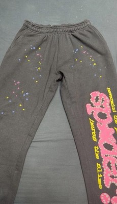 Sp5der Sweatpants Black Pink Graphic Joggers Men s Streetwear Size Medium New