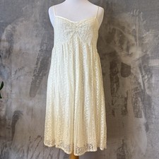Kersh Lace Cream Boho Sweetheart Wedding Guest Romantic Sundress Sz XL