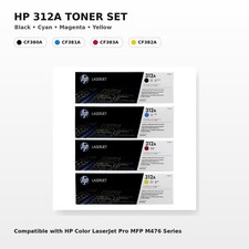 Image of HP 312A Toner Cartridge 4 Colour Set Genuine (CF380A-CF381A-CF382A-CF383A)