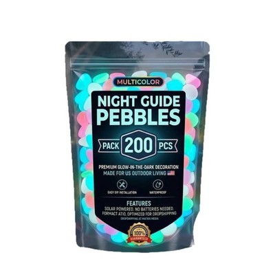 Luminous Glow in the Dark Rocks, Multicolor Garden Stones for Walkway & Yard