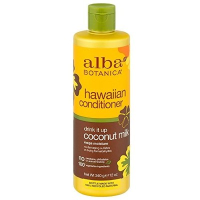 2 Pack Alba Botanica Hawaiian Conditioner Coconut Milk Mega Moisture 12 Oz Each