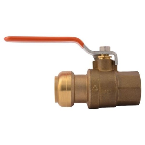 SharkBite Brass Push-to-Connect Ball Valve 1" In. 22187-0000LF Pex Copper CPVC