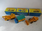Matchbox Lesney Regular Wheels #63 Dodge Crane, #60 Site Hut, #69 Hatra, boxes