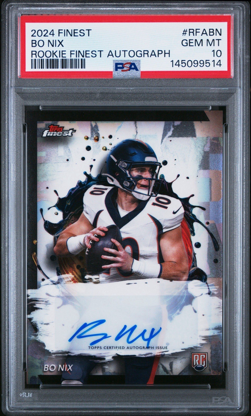 Bo Nix Topps Finest Rookie Finest Autographs #RFABN Base