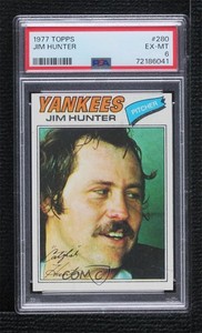 1977 Topps Catfish Hunter #280 PSA 6 HOF