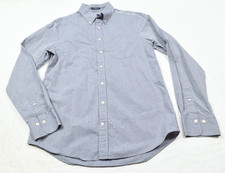 GANT The Broadcloth Shirt Mens Medium Blue White Dotted Fitted Long Sleeve