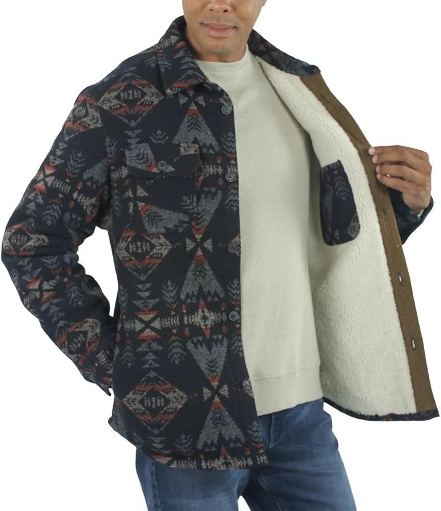 Jachs Men&rsquo;s Shirt Jacket New york Wool Blend Sherpa Lined 