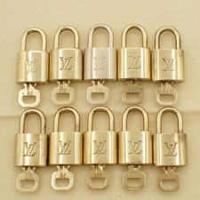 LOUIS VUITTON Padlock with Keys 10 Set Lot Bag Charm Cadena Brass Gold 31PDA118