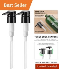 Elegant 2-Pack Universal Bottle Pump Dispensers - Leak-Proof  Safe for 16oz