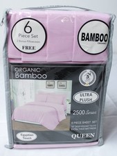 2500 Series Unisex Adult's Bamboo 6-Piece Sheet Set EH6 Pink Size Queen NWT