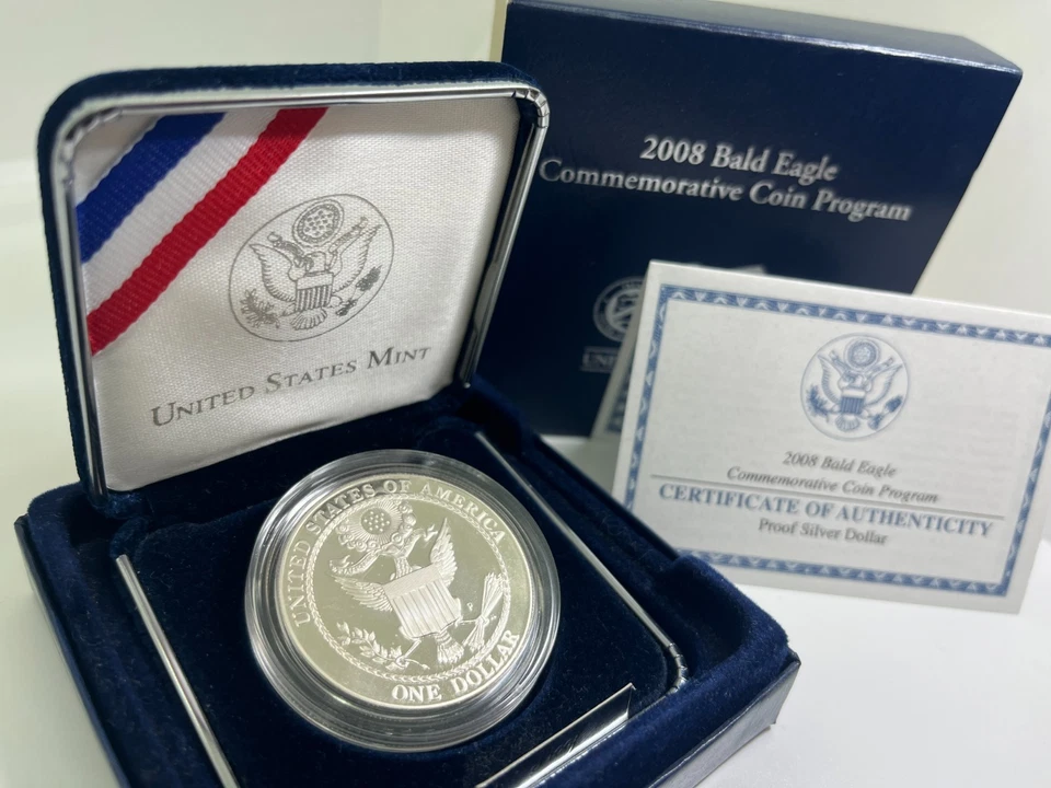 US Mint 2008 Bald Eagle Commemorative Silver Coin OGP - Image 3 of 4