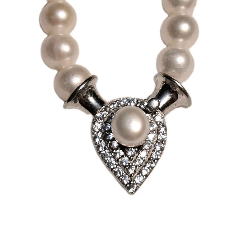 Vogutima 珍珠纯银令人惊叹的锆石 925 项链 — 第 4/4 张图片