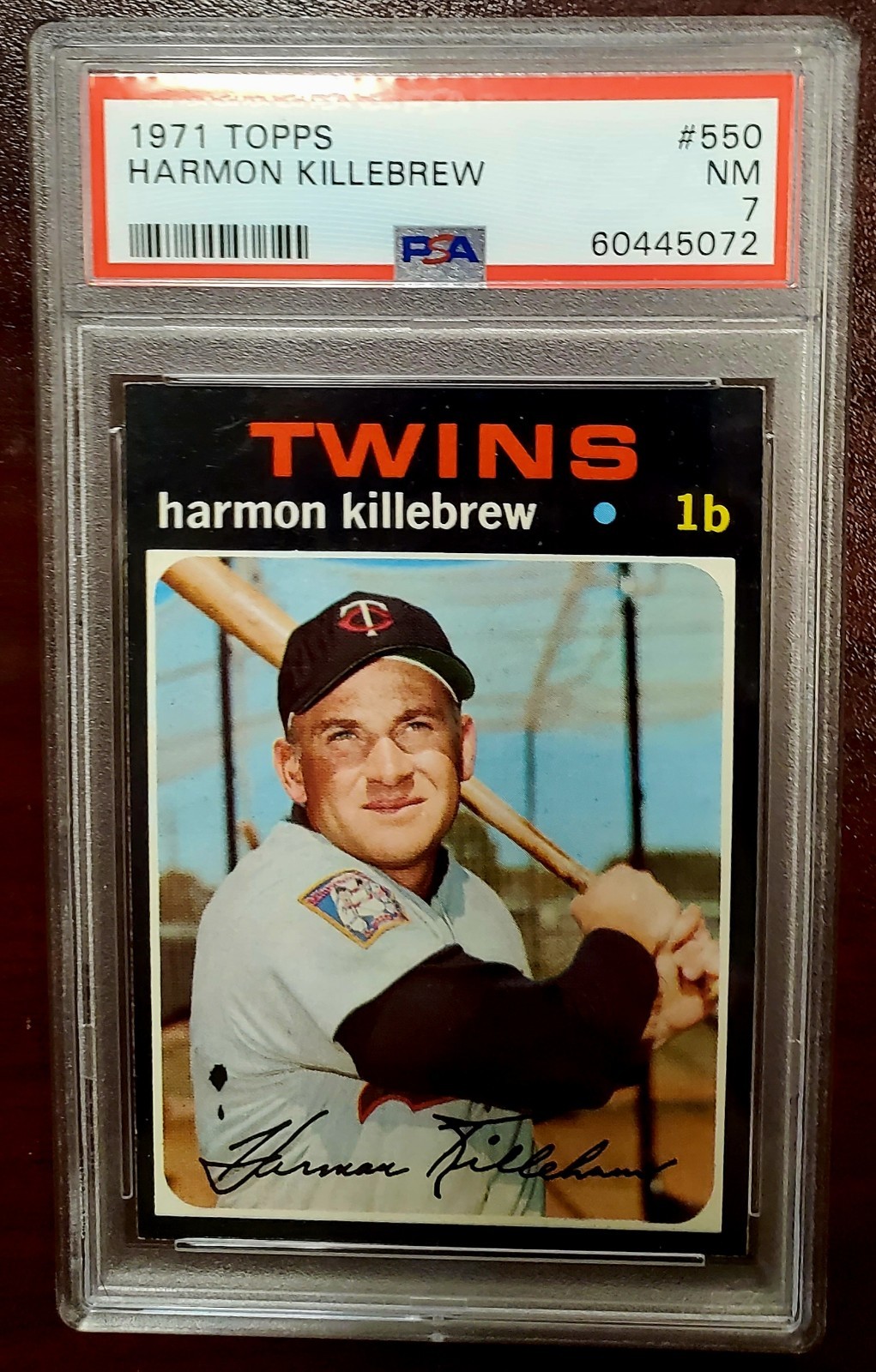 1971 Topps #550 Harmon Killebrew Twins HOF PSA 7 NM