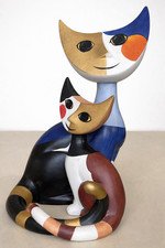 Goebel Rosina Wachtmeister Angelo & Angelina Mother & Kitten Cat Figurine 21.5cm